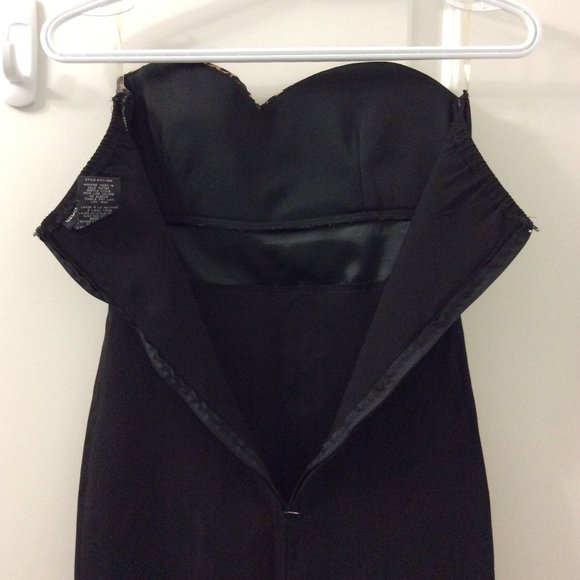 Sexy strapless fitted leopard print black mini dress - Picture 5 of 5